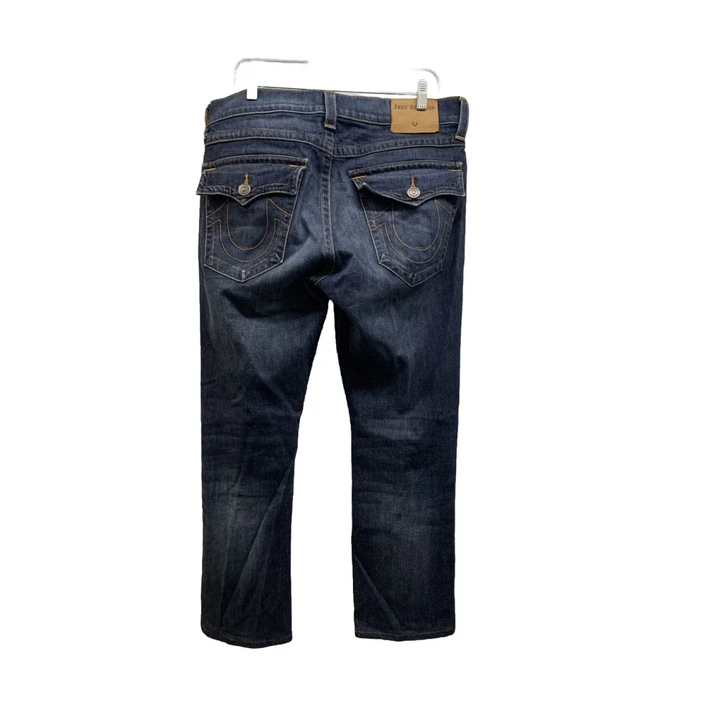 True Religion Mens Jeans Geno Relaxed Slim Blue 34 x 28 (Measured) - Read Note